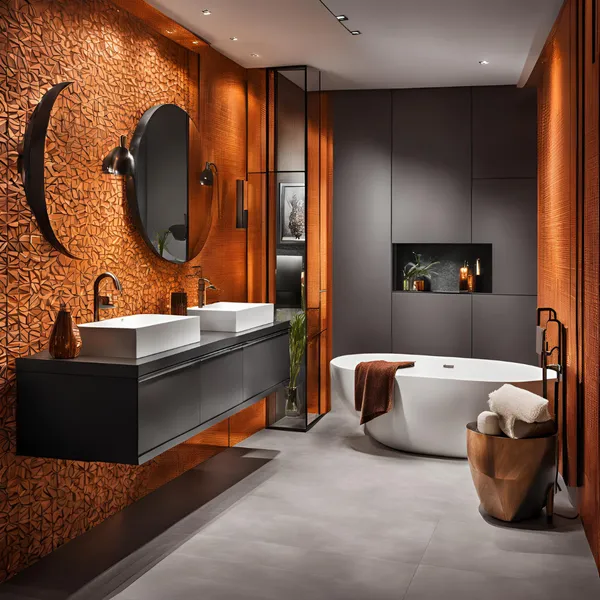 Modern Bathroom With Statement Wall 01