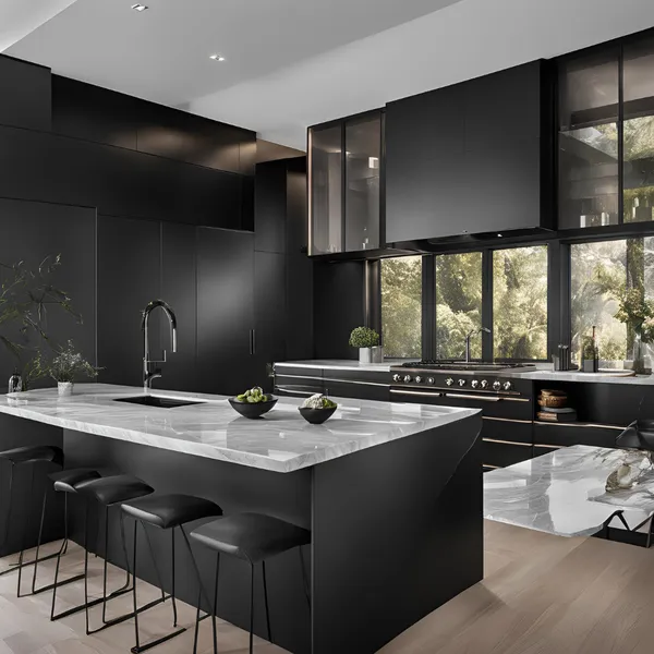 Modern Kitchen With Black Cabinets 04