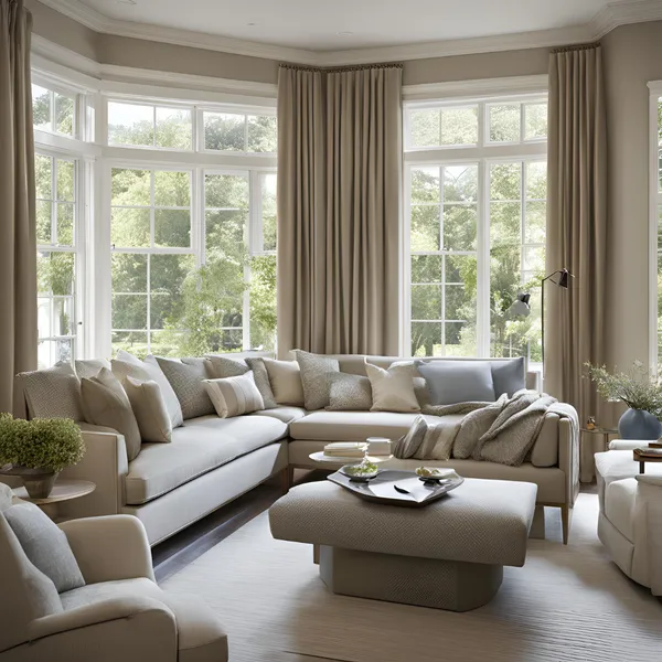 Modern Living Room With Bay Window 03