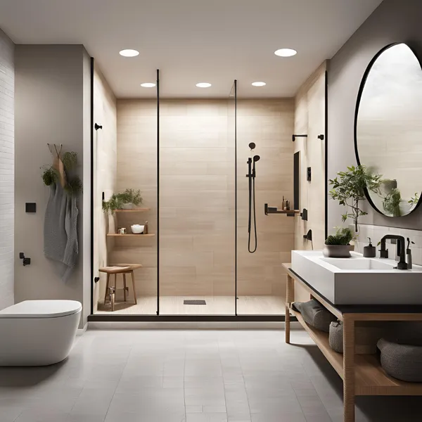 modern bathroom with walk in shower 04